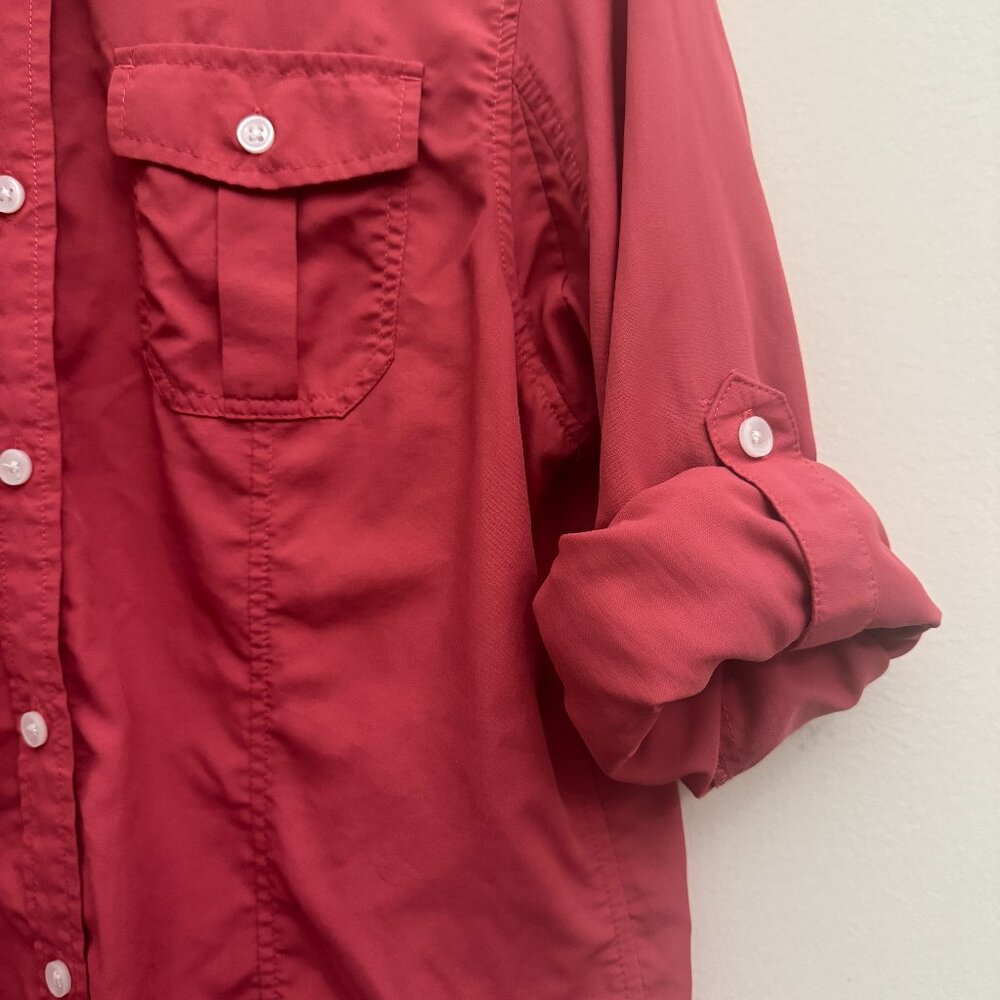 Duluth Trading Company Button Down Shirt - Coral Color - Size Medium - Picture 3 of 5